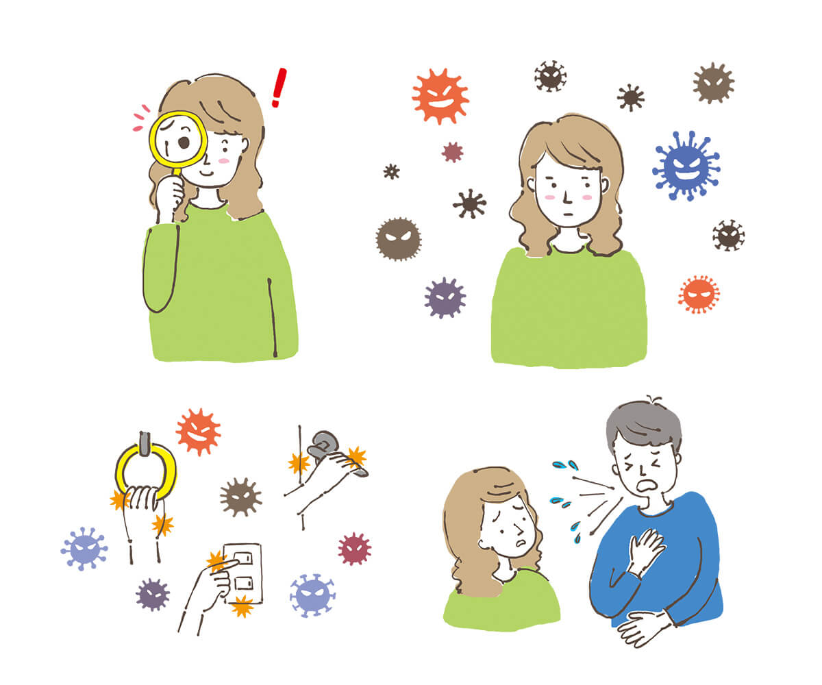 富士薬品 健康通信 冬の感染症対策 イラスト