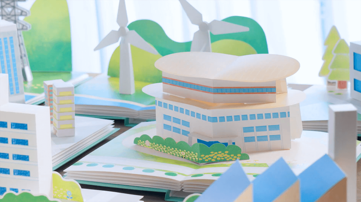 きんでん 飛び出る絵本CM イラスト