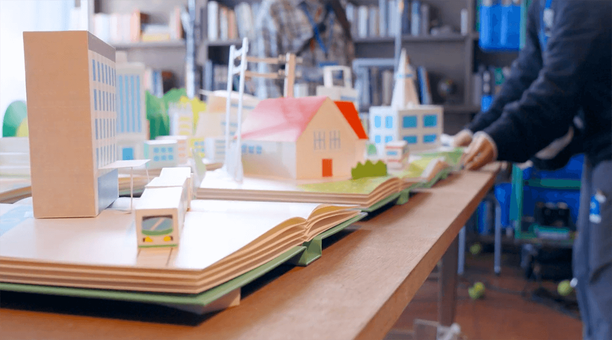 きんでん 飛び出る絵本CM イラスト