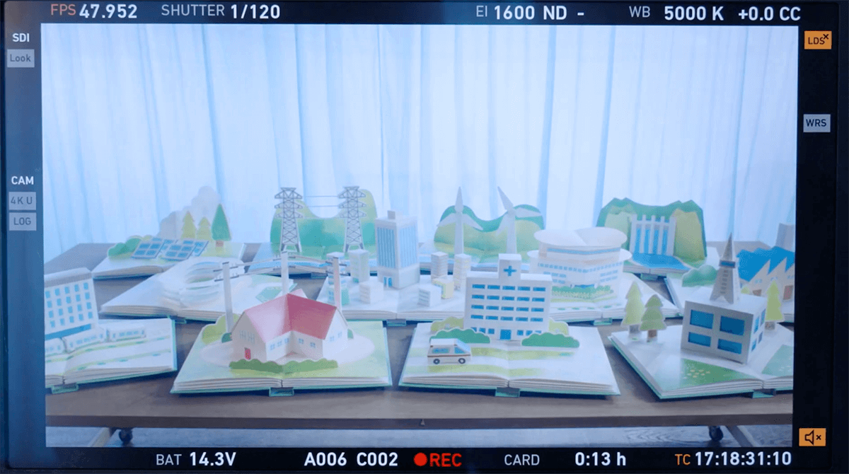 きんでん 飛び出る絵本CM イラスト